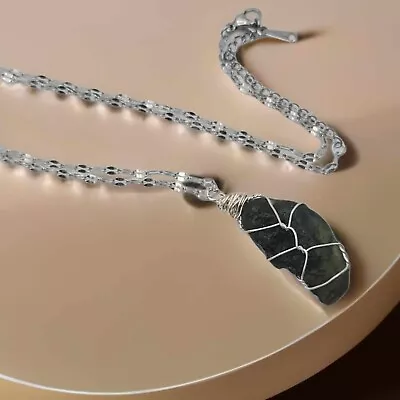 Genuine Moldavite Necklace 100 % Natural Sterling Silver • $33.11