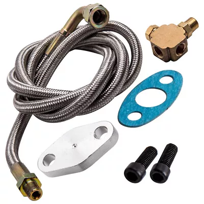 Turbo Oil Feed Line Kit Restrictor Flange -4an An4 90 Degree T3 T4E T66 T70/T72 • $22.99