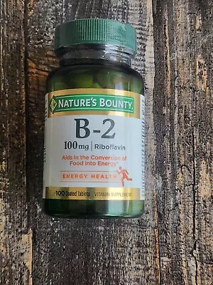 Nature's Bounty Vitamin B-2 100 Mg Tablets 100 Tablets Exp 05/2024 New Sealed. • $12.85