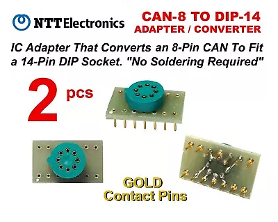 2 Pcs Adapter Converts 8-Pin CAN IC To Fit 14-Pin DIP Socket RARE - USA SHIP • $8.95