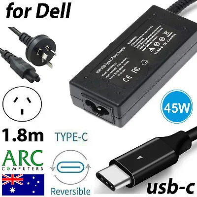 Laptop Charger AC 45W USB C Type C Adapter Dell XPS 13-9370/80 Latitude 13-7370  • $27