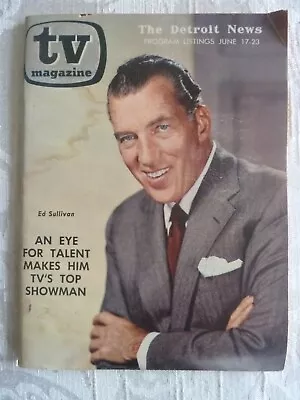 TV MAGAZINE -The Detroit News Program Listings  June 1962 / ED SULLIVAN • $6