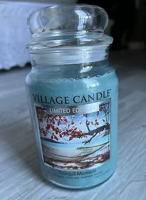 Village Candle  Tranquil Moments  2-Wick Classic Jar Candle 26 Fl Oz Limited Ed • $32.99