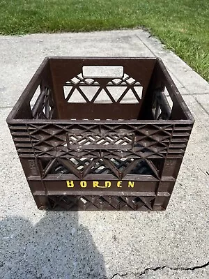 Borden Farms Dairy Plastic Milk Crate Brown Vintage • $20