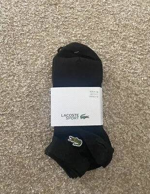 Lacoste 3 Pack Trainer Socks In Black 7.5-11 • £22.99