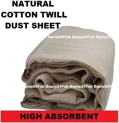 9x12ft 100% Cotton Twill Large Dust Sheet DIY Professional Decorating Cover • £10.45