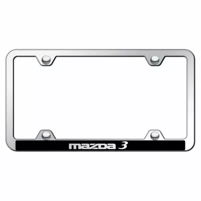 Mazda Chrome With Black Plastic License Plate Frame - PFW.MZ3.EC • $16.95