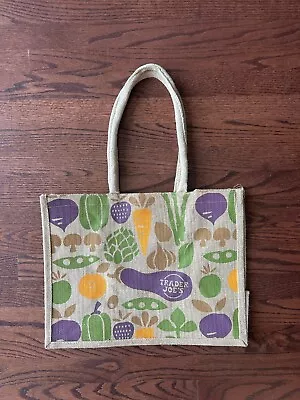 Brand New Trader Joe's Reusable Canvas Eco Tote Bag With Tag (Vegetable Pattern) • $29.99