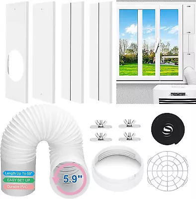 Portable Air Conditioner Window Kit With Hose Adjustable Window Seal Kit Plate F • $38.77