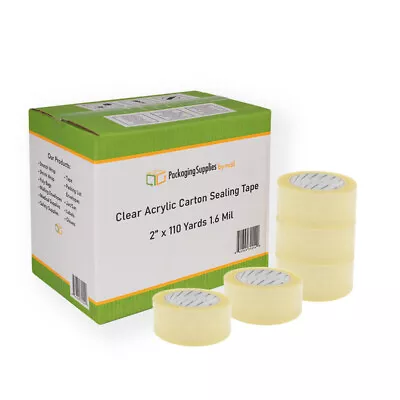 Clear Packaging Packing Tape 2 X110 Yards 36 Rolls 1.6 Mil Dispenser Refill • $55.98