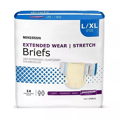 MCK-Unisex Adult Incontinence Brief Extended Wear Large / X-Large Disposable • $56.88