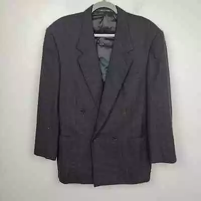Vtg Gianni Versace Blazer Mens 46 Soft Black Striped 100% Wool Made In Italy • $49