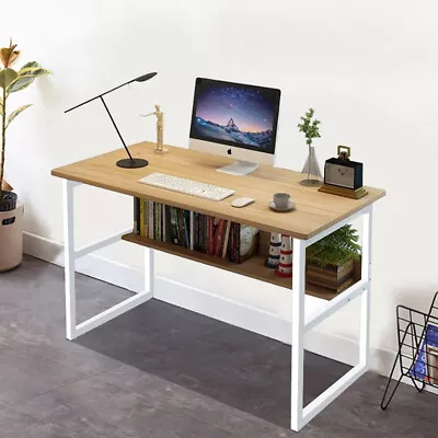 Modern Computer Desk 44 Inch Studying Working Gaming PC Laptop Table W/Bookshelf • $65.95