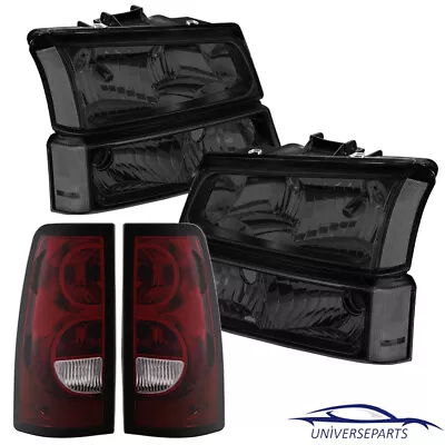 Pair Smoke Headlights & Tail Lights For 2003-2006 Chevy Silverado 1500 2500 HD • $119.79