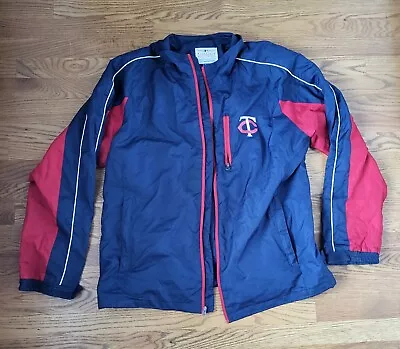 Minnesota Twins Jacket Mens Blue Red MLB Baseball Full Zip Windbreaker XL MN • $13.75