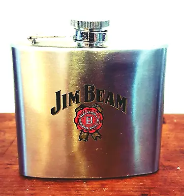 $30 • Buy VGC 2004 Jim Beam Stainless Steel 5oz Alcohol Hip Flask