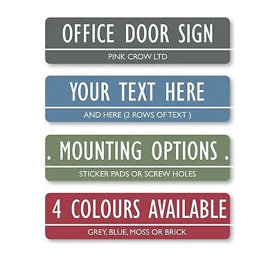 Personalised Metal Door Sign Office Home Business Any Text Chic Colour Plaque • £4.99