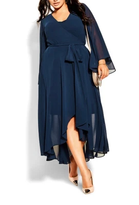 $55 • Buy CITY CHIC Fleetwood Maxi Dress In Navy Plus Size Large/20 NWT [RRP $129.95]