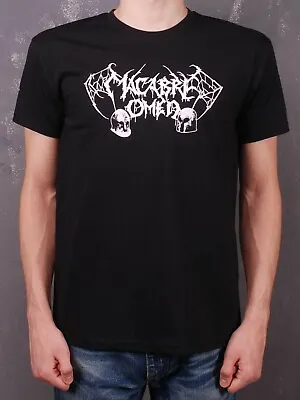 Macabre Omen White Logo TS Black T-Shirt • $29.95