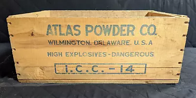 Vintage Atlas Powder Wooden Crate Wood Box High Explosives Dynamite Advertising • $39.95