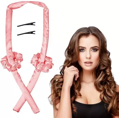 £4.68 • Buy Silk Ribbon Hair Curler Heatless Curling Rod Head Band Wave Former + Hair Clip