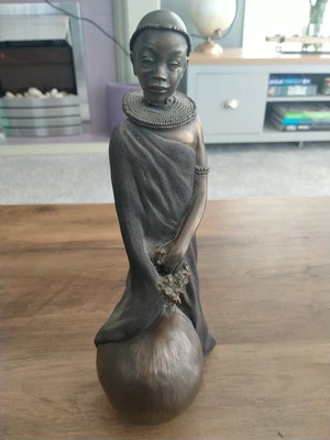 £55.99 • Buy Soul Journey Vintage Aminah - Massai  Bronze Effect Statue 2001 Figure 25cm