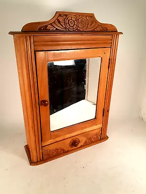 Antique Country French Fruitwood Medicine Hanging Cabinet Lovely Looking • $195