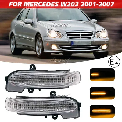 Clear For Mercedes W203 C-Class 2001-2007 Dynamic LED Mirror Turn Signal Light • $42.73