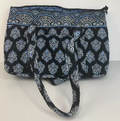 Vera Bradley Tote Bag Purse Ink Blue Villager Medium Size Mom Gift Granny Casual • $34.99