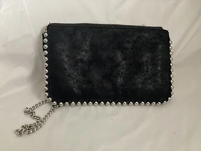Zara Suede Shoulder Bag Color Black With Silver Chain • $16