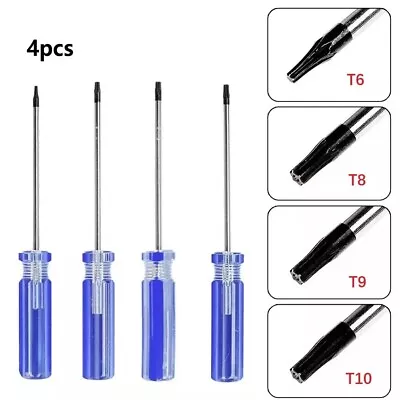 Set 4 Torx Screwdriver Magnetic T6 T8 T9 T10 Tool Kit For Repair TR9 T8H T10H • $15.95