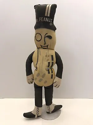 Vtg-antique 60's Mr. Peanut Planters Plush Stuffed Toy/doll –advertising 19” • $25
