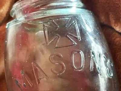Antique Vtg Blue Ball Mason's Canning Jar Hero Iron Cross Rare Zinc Lid 1858 Pat • $175