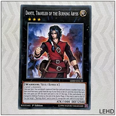 Dante Traveler Of The Burning Abyss - LEHD-ENC39 - Common 1st Edition Yugioh • $2.50