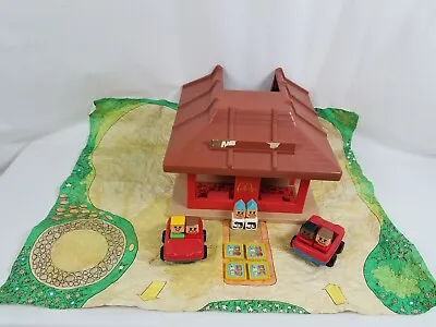 Vintage 1974 McDonalds Playskool Familiar Places Play Set Restaurant Figures Mat • $40