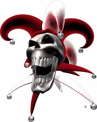 Jester Skull Motorcycle Go Kart Race Car Hood Vinyl Graphic Decal • $9.18