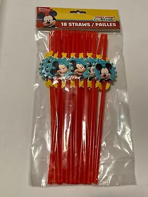 Disney Parks Mickey Mouse Clubhouse Party Straws Set Of 18 NEW SEALED • $7.99