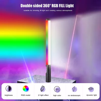 15W RGB Handheld LED Video Light Dual-Side Photography Stick Light Wand S3L3 • $32.89