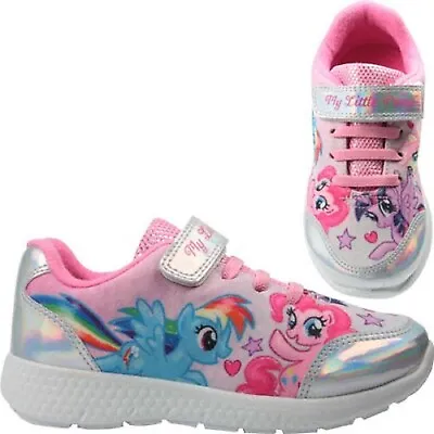 Girls My Little Pony Shiny Rainbow Opalescence Trainers Shoes Kids Uk Size 6-12 • £10.99
