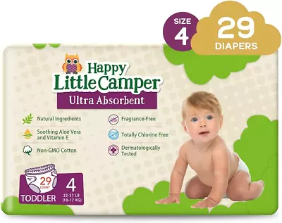 Ultra Absorbent Premium Natural Baby Nappies Toddler Size 4 29 Count • $27.28