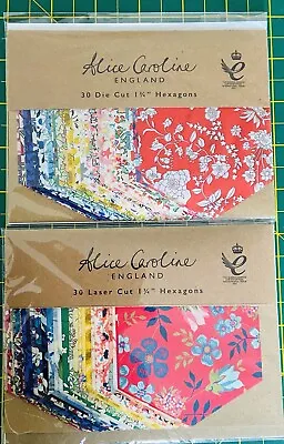 X30 Hexagon 1 3/4” Liberty Cotton Fabric Alice Caroline Kit ~ Rainbow Colours • £9.99