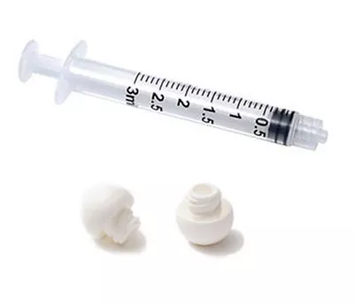 3ml LOCK Luer Syringes With Caps - 50 White Syringes 50 WHITE Caps (No Needles) • $21.59