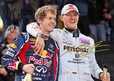 Michael Schumacher Sebastian Vettel Drinking Friends F1 Beautiful 7X5 Photo • $7.57