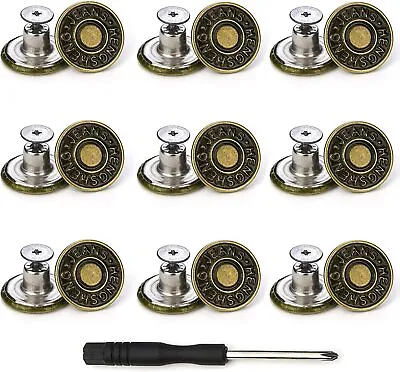 Jeans Buttons Replacement Instant No Sew Buttons For Pants With Tool17MM • $6.19