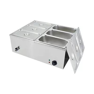 1/3 GN Electric Bain Marie Stainless Stell Buffet Sauce Food Warmer 6 Pots 1500W • £169