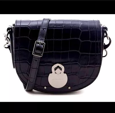 Longchamp Black Cavalcade Embossed Croc Leather Crossbody Handbag New  • $300.99