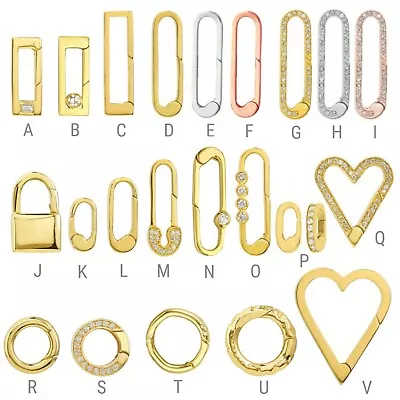 Diamond Enhancer Charm Connector Push Lock Hinged Pendant Holder 14K Solid Gold  • $438.49