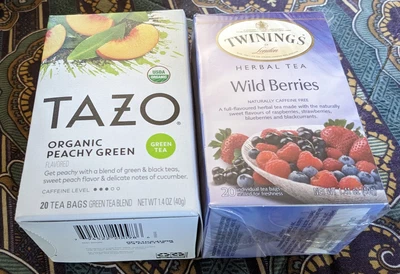 £5.77 • Buy 2-pack TAZO Green Tea + Twinings' Wild Berries Herbal Tea - 40 Count Total