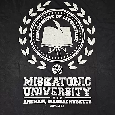 Miskatonic University Adult T-Shirt XL Black Arkham Cthulhu Lovecraft Graphic K3 • $15.99