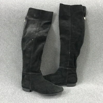 $56.49 • Buy Women's Zara Basic Collection US 8 M EU 39 Black Suede Long Over The Knee Boots